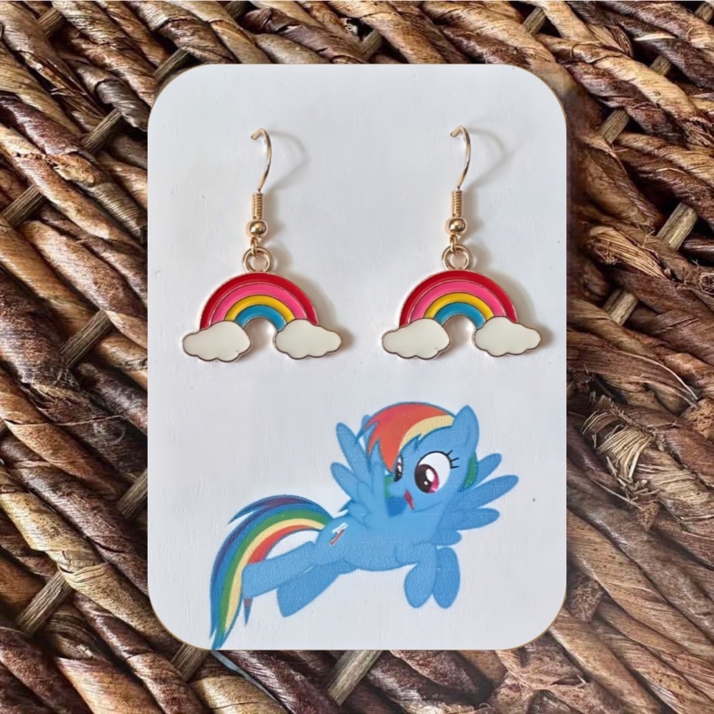 New Handmade Rainbow Earrings Inspired by "Rainbow Dash" (My Little Pony) (V4)